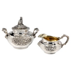 Orfèvre Duponchel - Creamer And Sugar Bowl In Sterling Silver Nineteenth