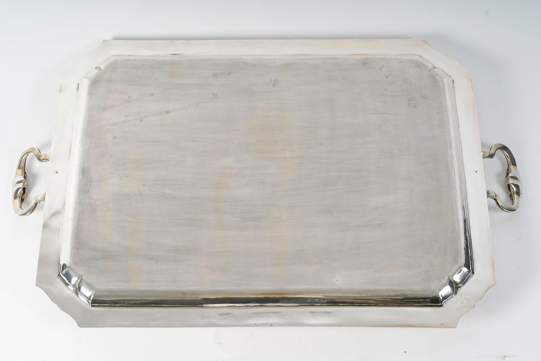 Orfèvre Falkenberg - Rectangular Tray In Sterling Silver - Early 20th Century For Sale 7