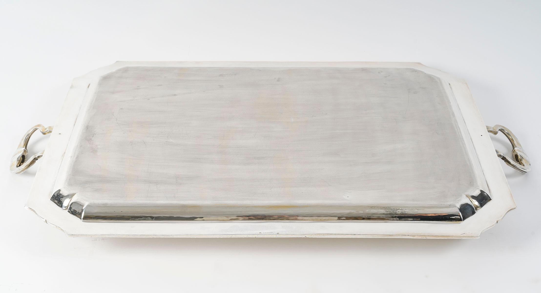 Orfèvre Falkenberg - Rectangular Tray In Sterling Silver - Early 20th Century For Sale 8