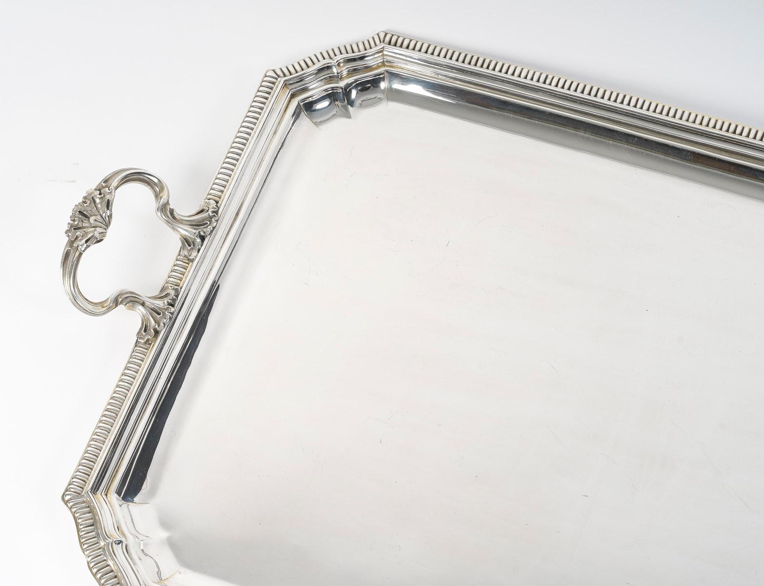 Orfèvre Falkenberg - Rectangular Tray In Sterling Silver - Early 20th Century For Sale 2