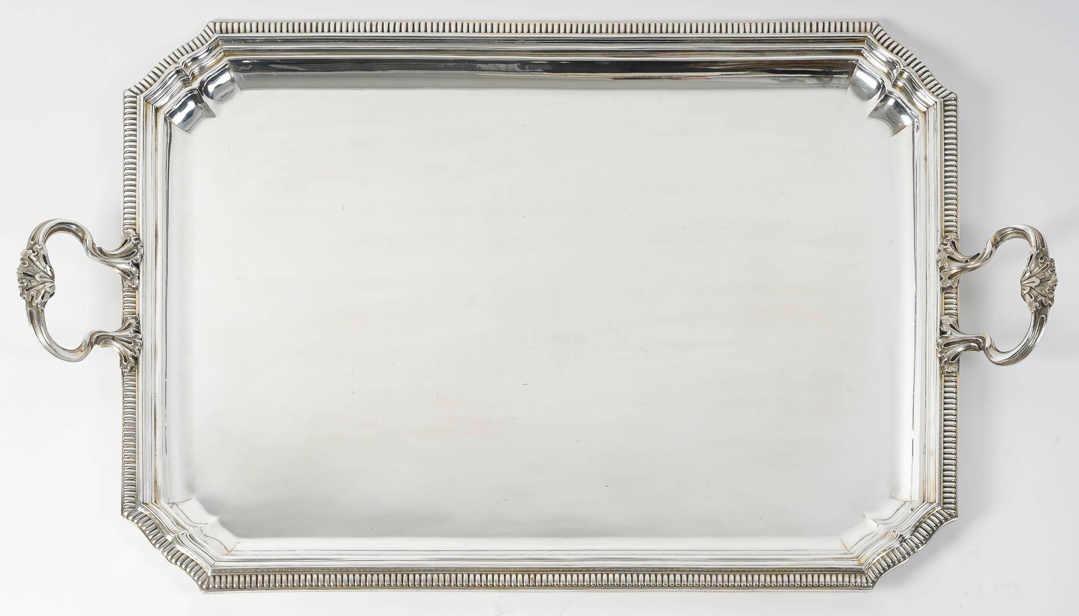 Orfèvre Falkenberg - Rectangular Tray In Sterling Silver - Early 20th Century For Sale 4
