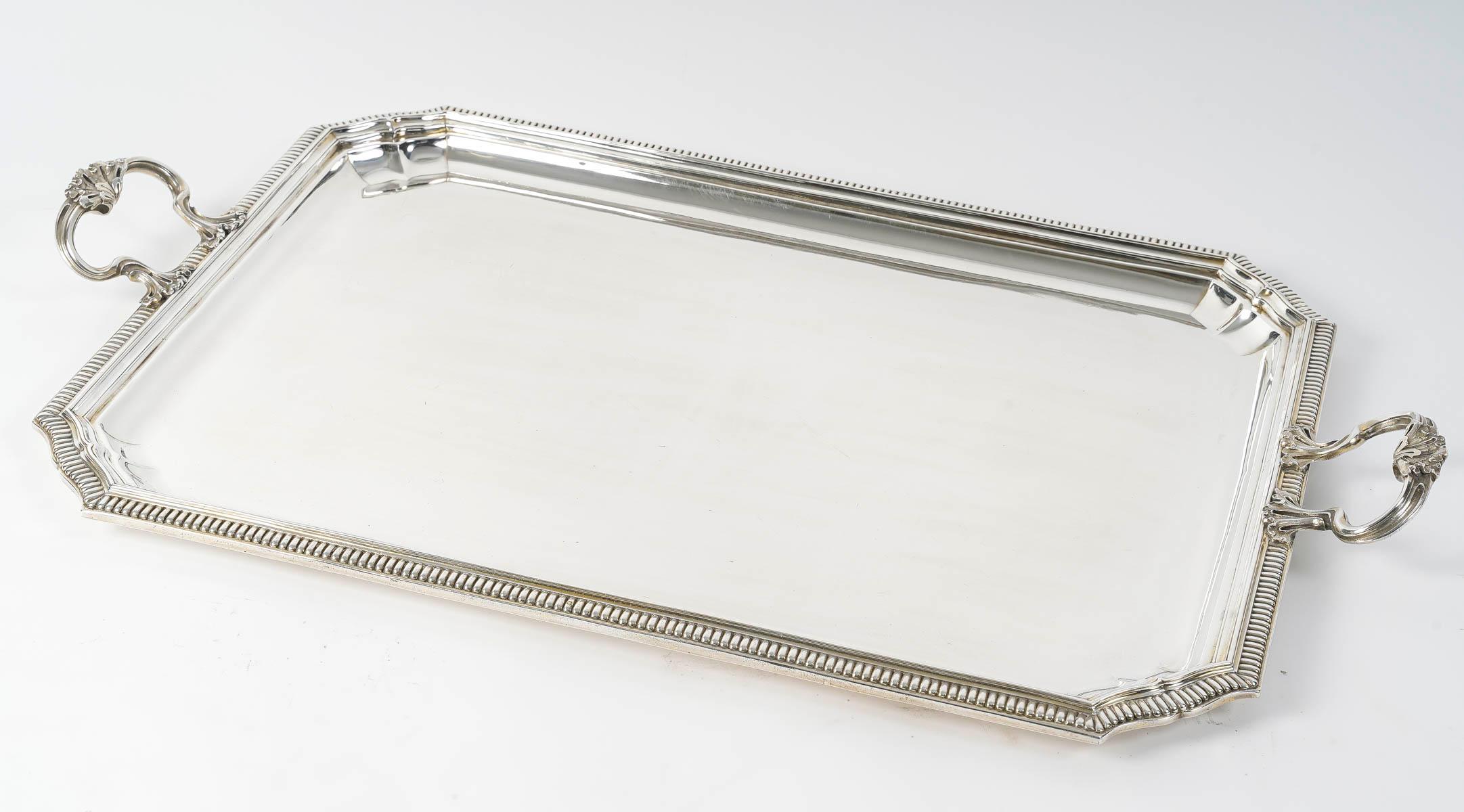 Orfèvre Falkenberg - Rectangular Tray In Sterling Silver - Early 20th Century For Sale 5