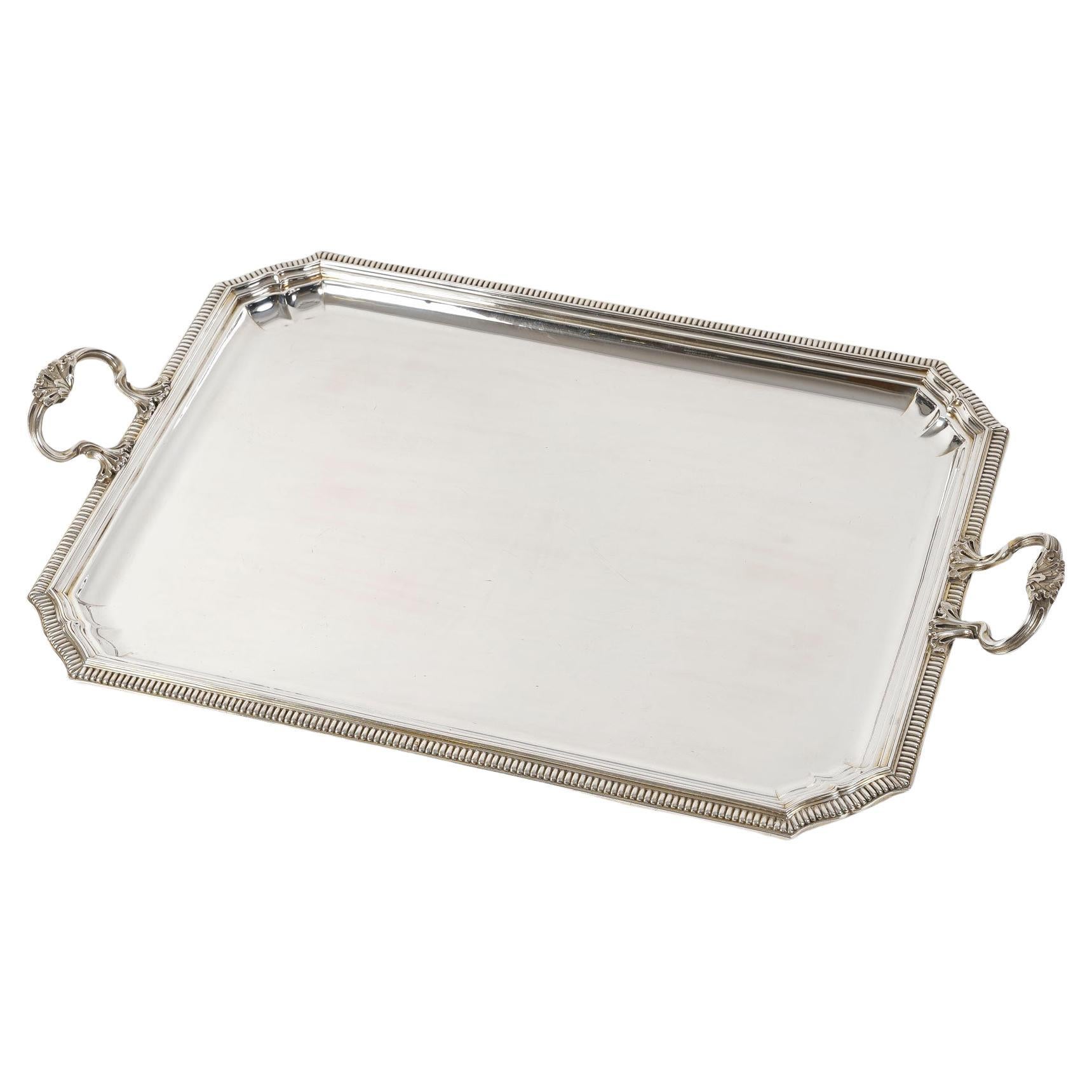 Orfèvre Falkenberg - Rectangular Tray In Sterling Silver - Early 20th Century For Sale