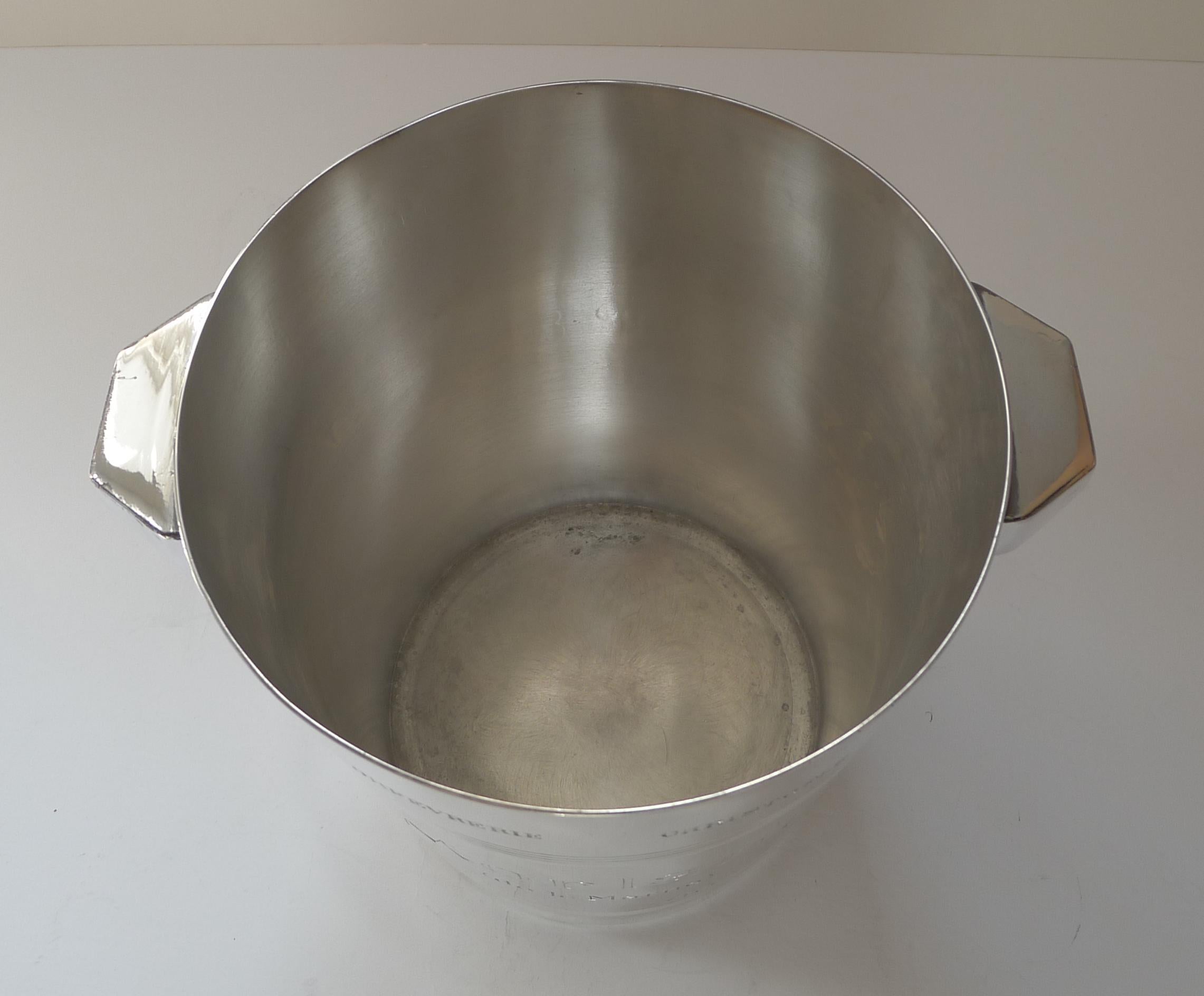 Mid-20th Century Orfevrerie Christofle Champagne Bucket for Morlant, Reims, C.1930