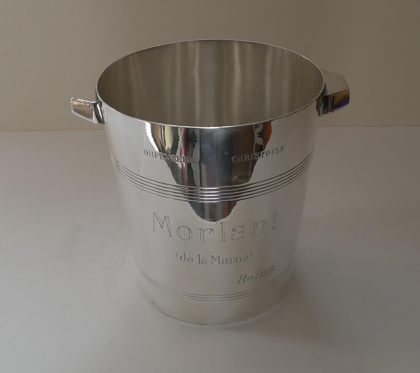 Silver Plate Orfevrerie Christofle Champagne Bucket for Morlant, Reims, C.1930