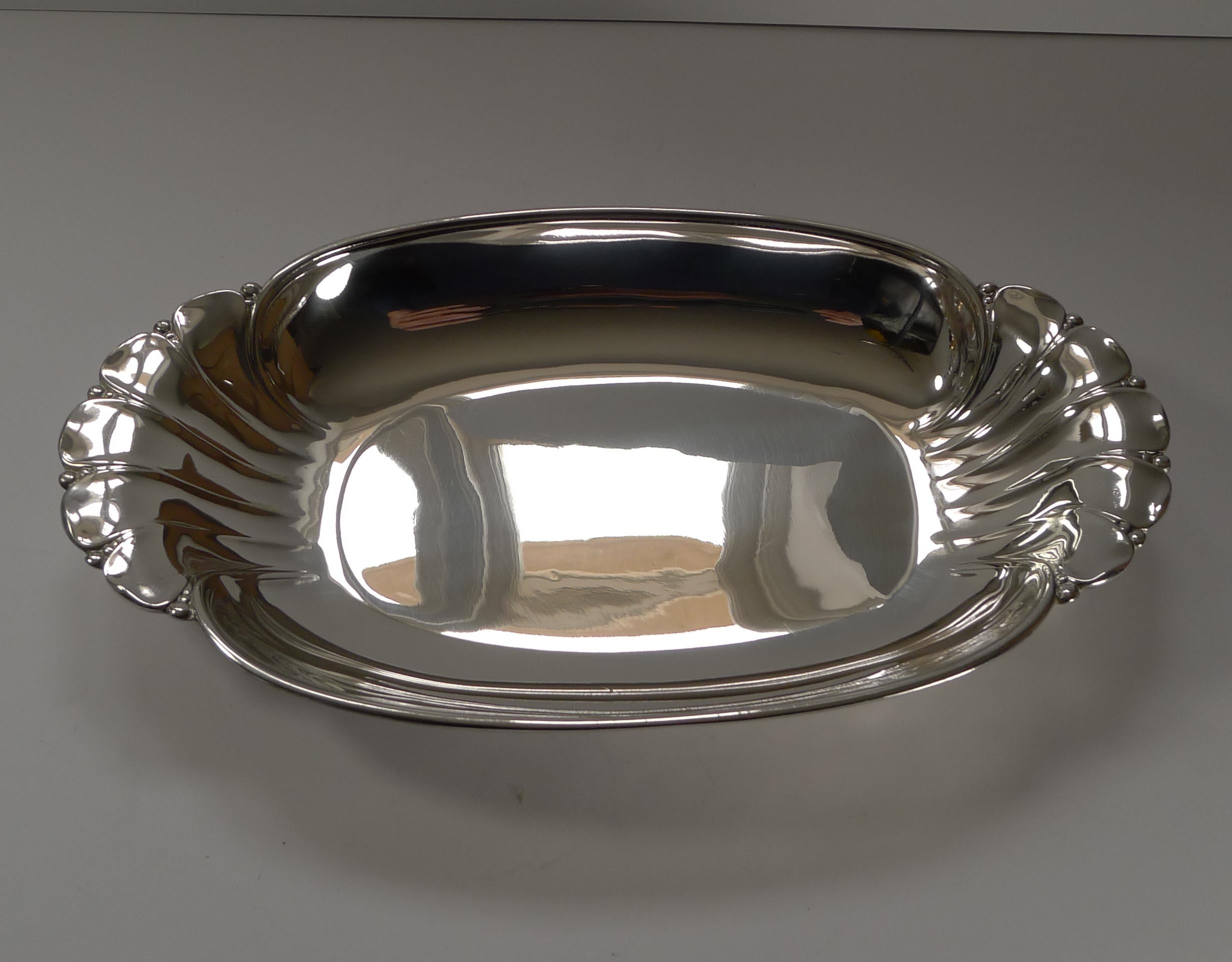 Silver Plate Orfèvrerie Gallia, Art Deco French Christofle Bread Basket, c.1925