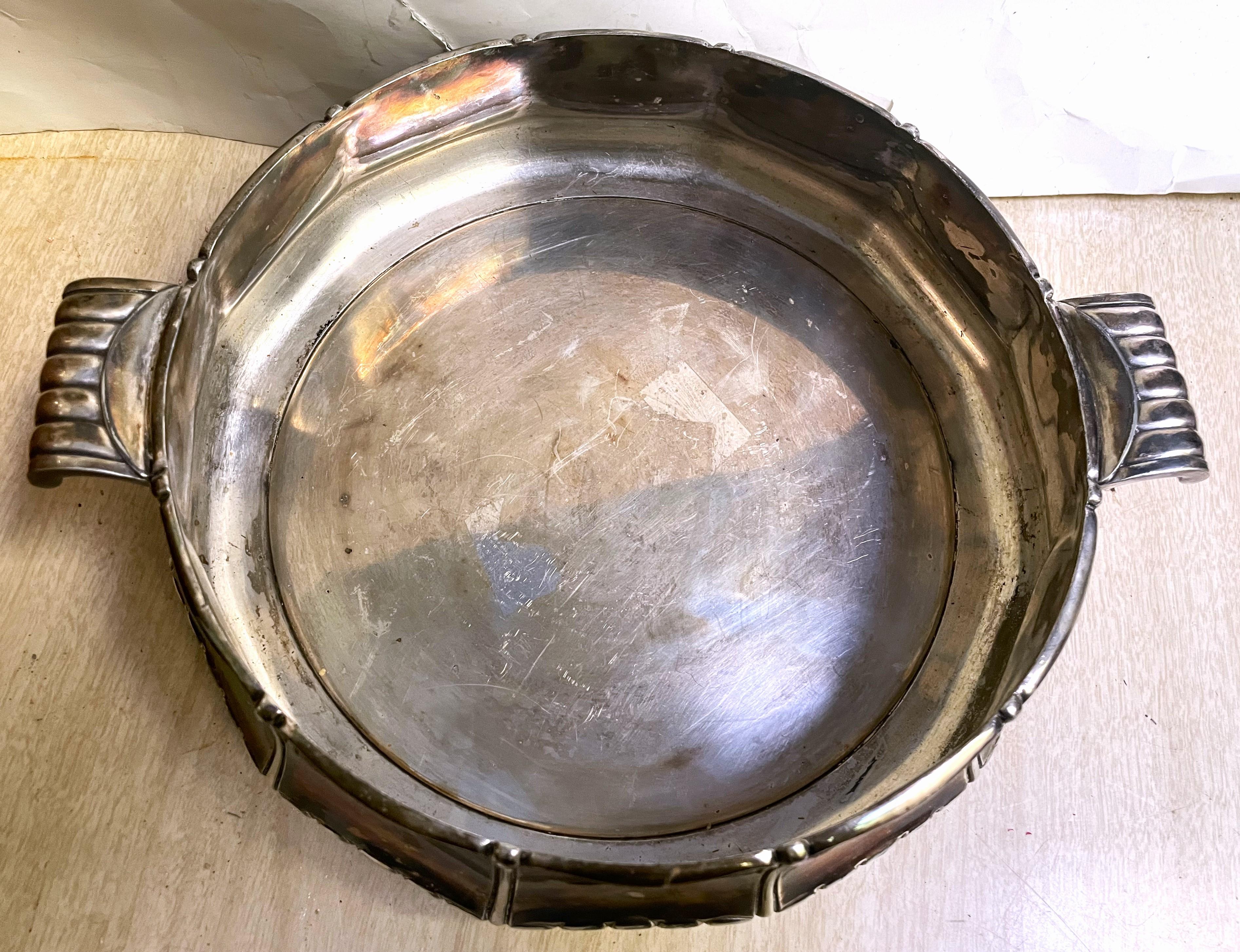 Orfèvrerie Gallia Art Nouveau Christofle Silverplate Lg Serving/Display Bowl In condizioni buone in vendita a Clifton Forge, VA