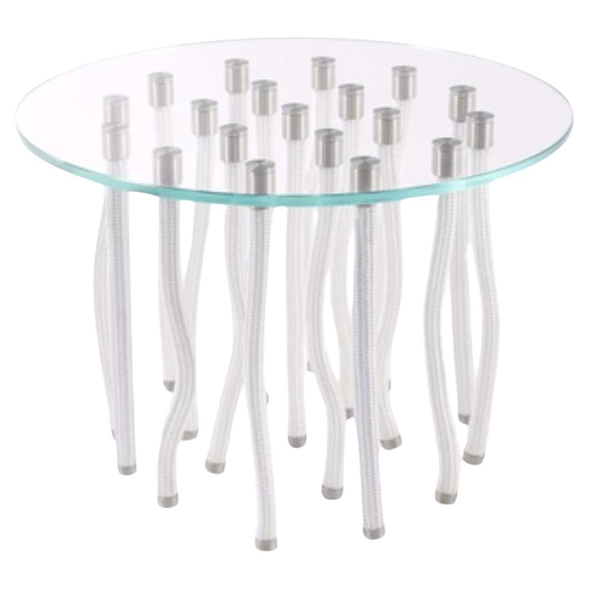 Org Coffee Table in white and transparent glass by Fabio Novembre for Cappellini