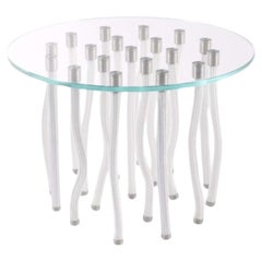 Org Coffee Table in white and transparent glass by Fabio Novembre for Cappellini