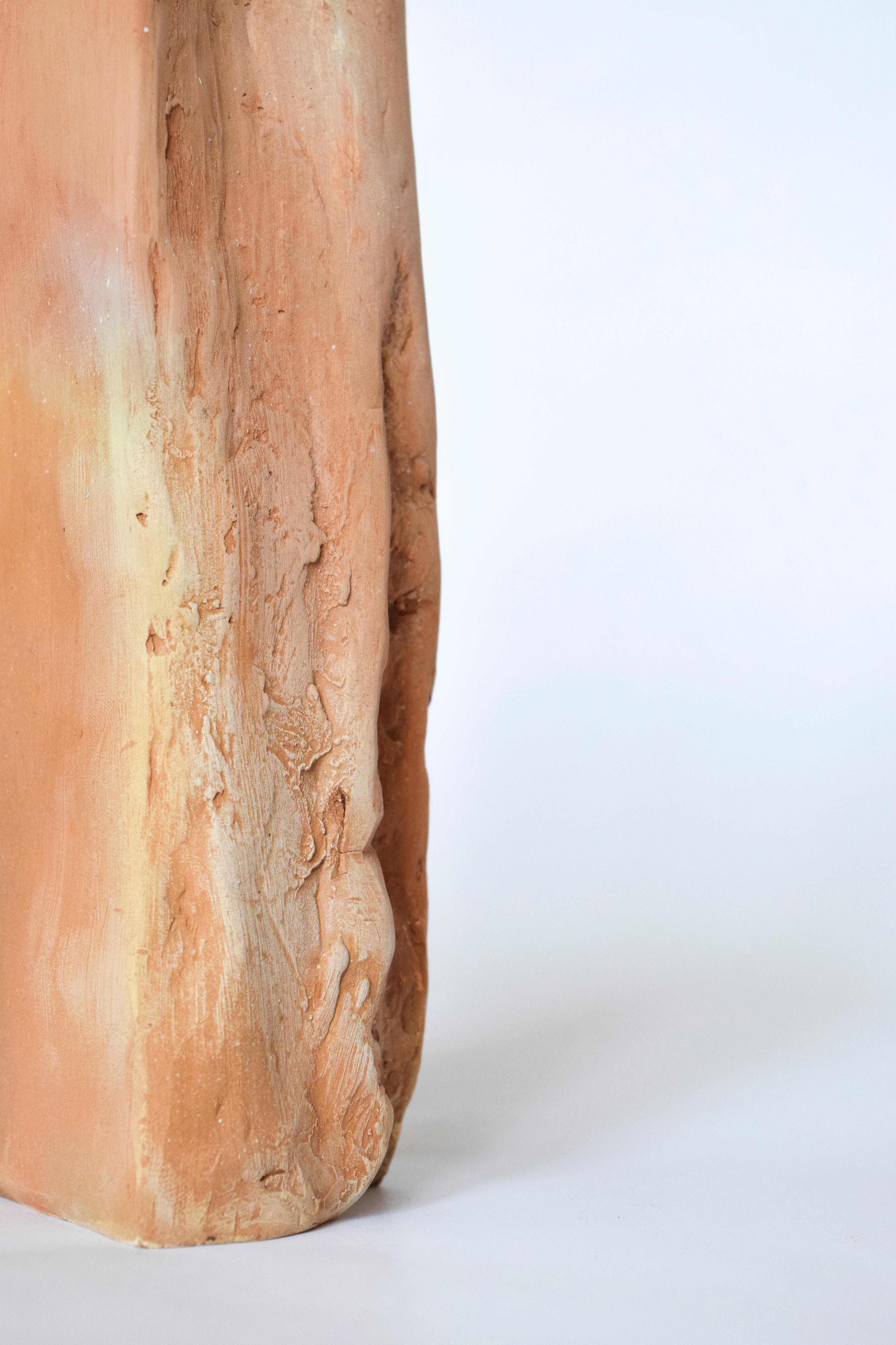 Orgametry - Unique organic vase, Aurore
Measures: 17 x 5.5 x 5 cm

Orgametry is the meeting of human geometric design and natural raw shapes in unique and fine pieces through neo molding technique. 
- from sediments of the project based area
