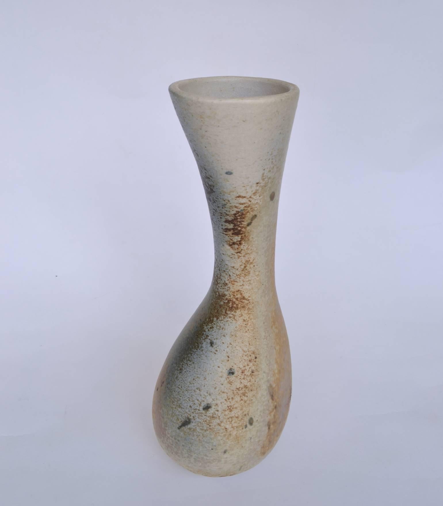 Hand-Crafted Sculptural Organic Studio Pottery Vase in Pastel Tones For Sale