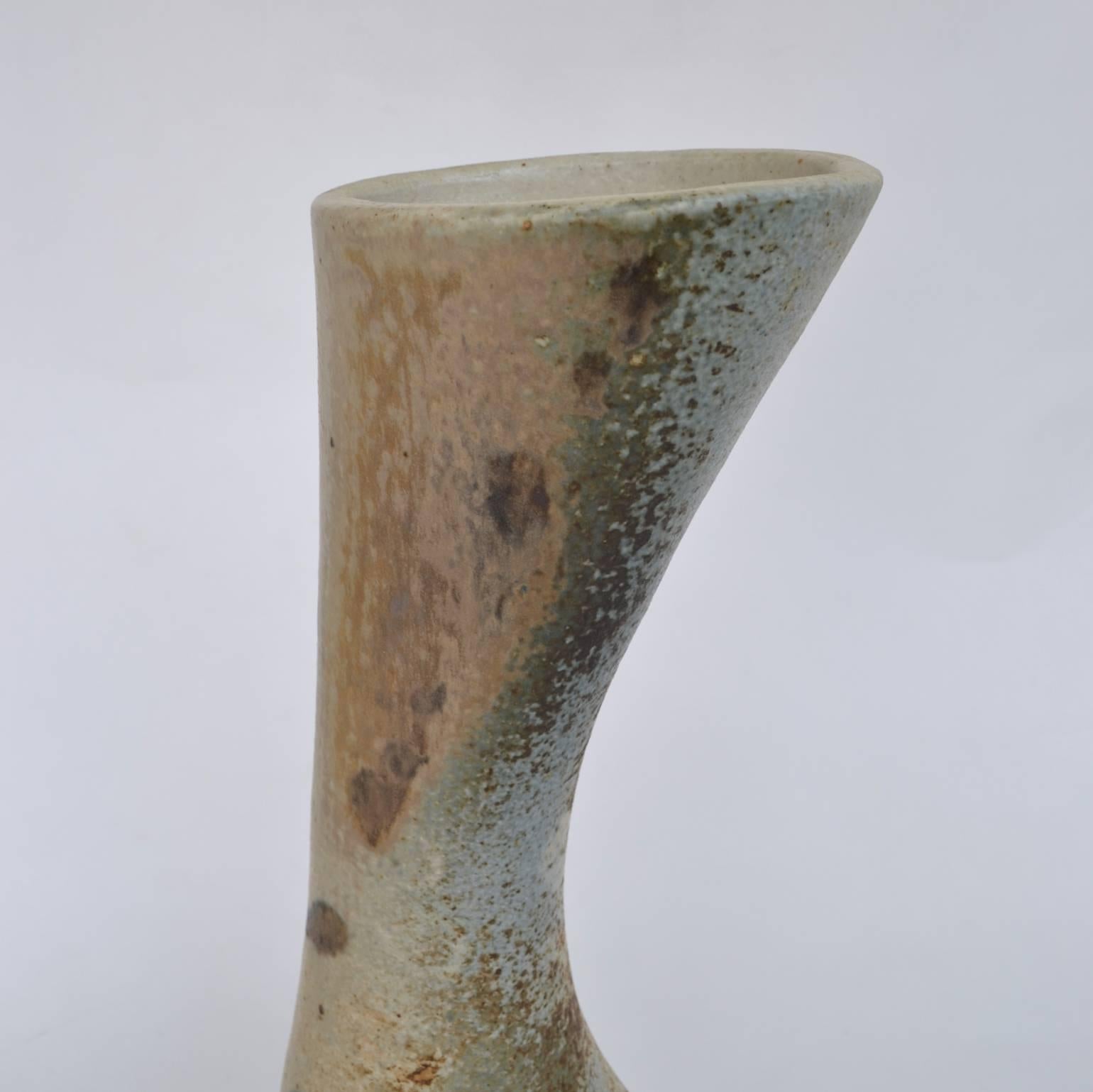 Sculptural Organic Studio Pottery Vase in Pastel Tones In Excellent Condition For Sale In London, GB
