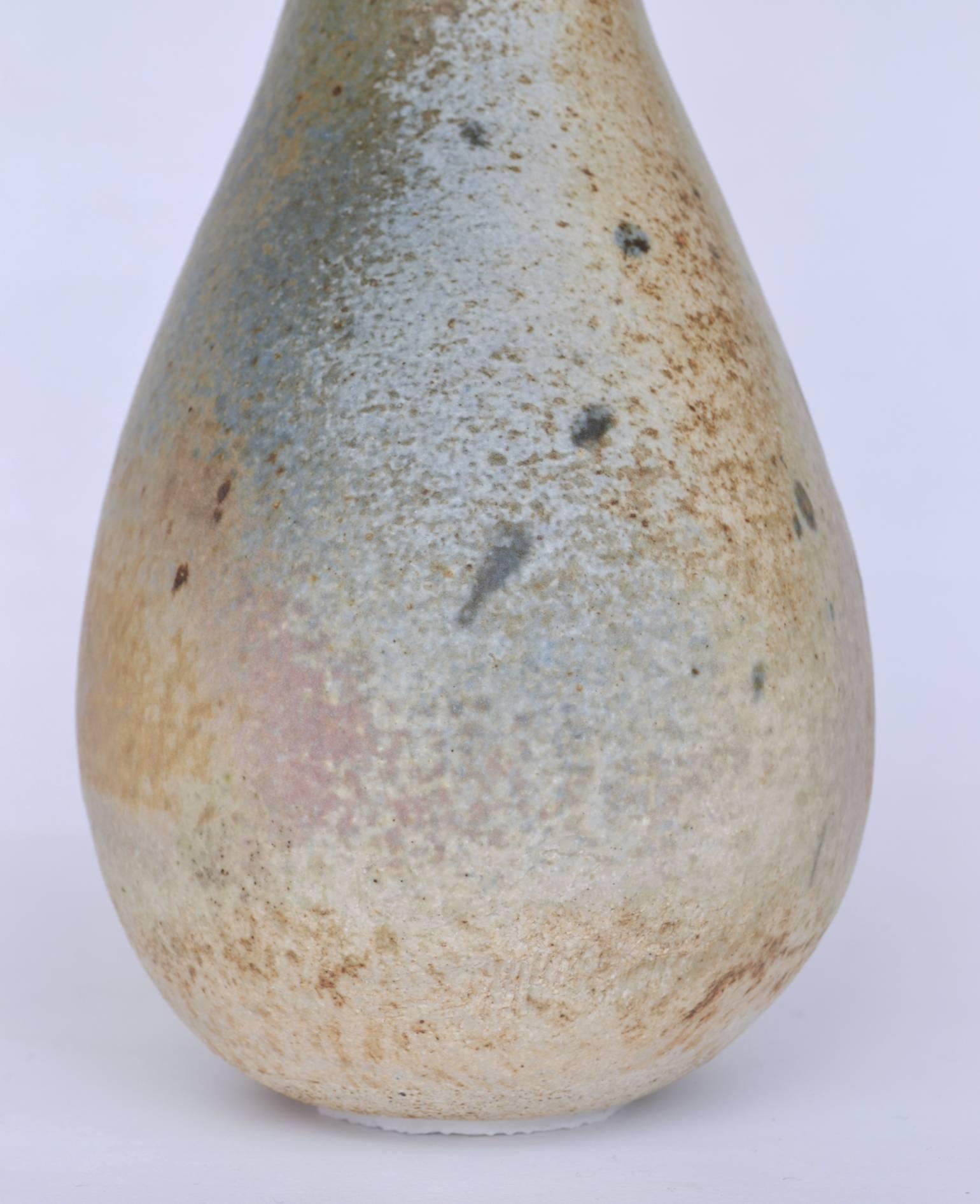Mid-19th Century Sculptural Organic Studio Pottery Vase in Pastel Tones For Sale