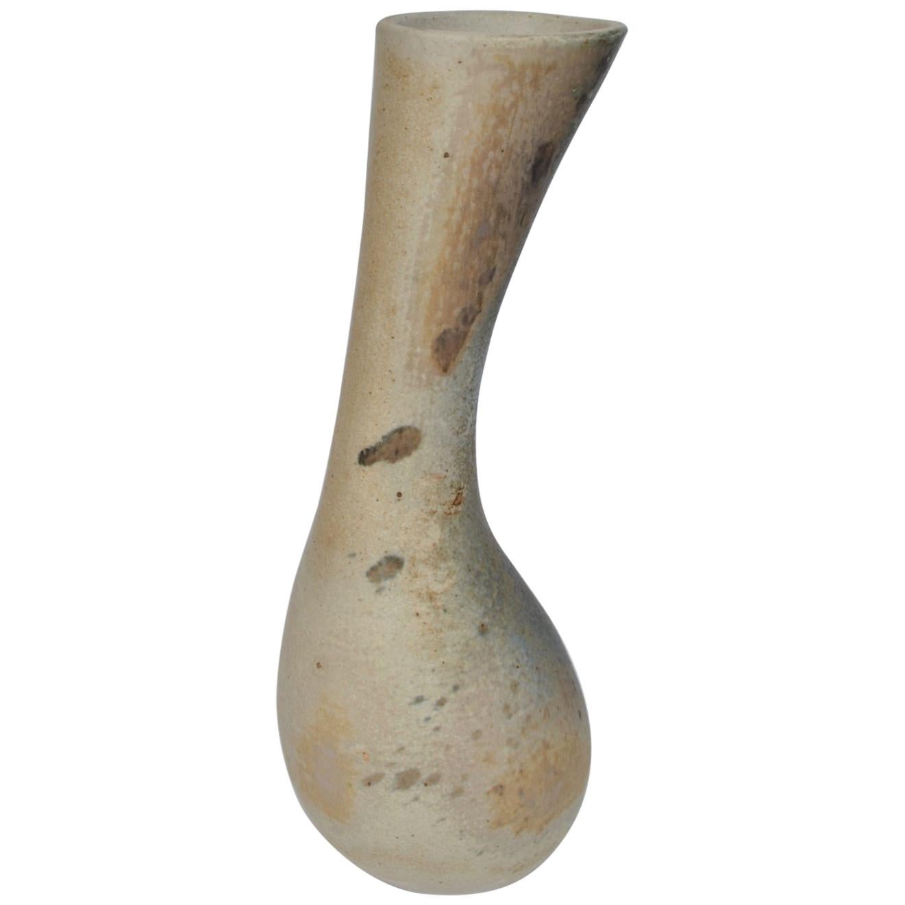 Sculptural Organic Studio Pottery Vase in Pastel Tones