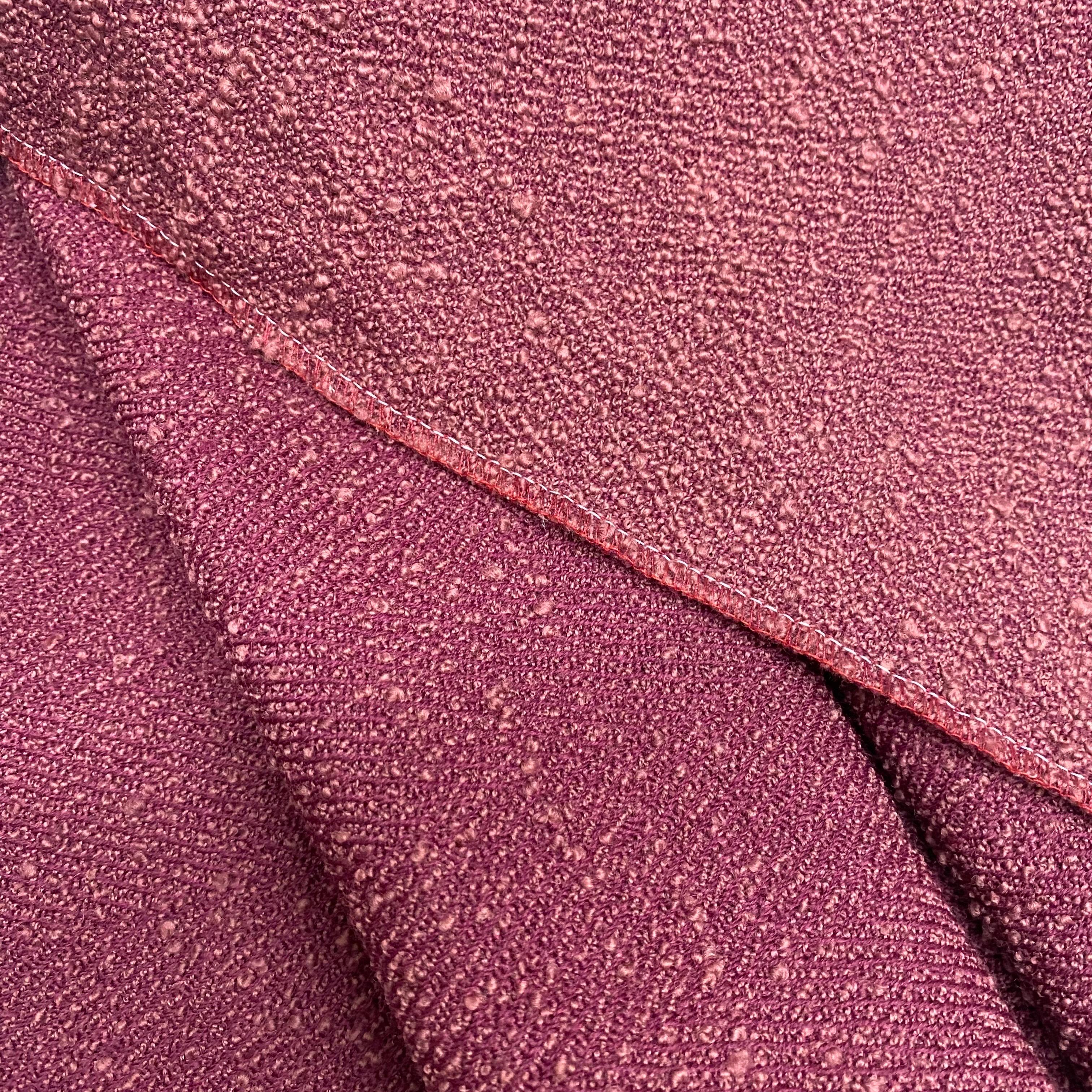Scottish Organic 2000s Purple Wool Bouclé In Grape Maroon Vintage Upholstery Armchair  For Sale