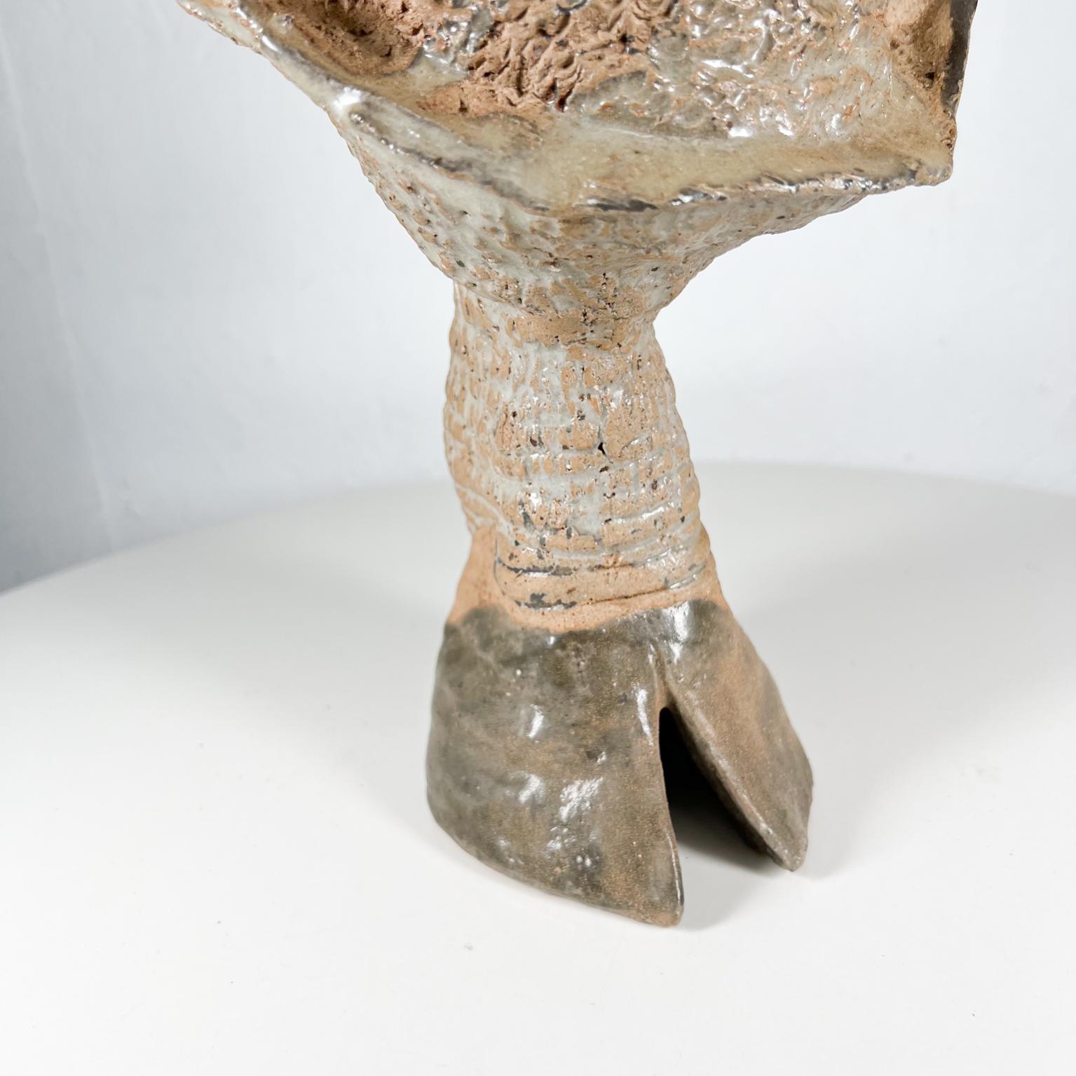 Organic Art Vintage Modern Pottery Textured Abstract Hoof Sculpture For Sale 5