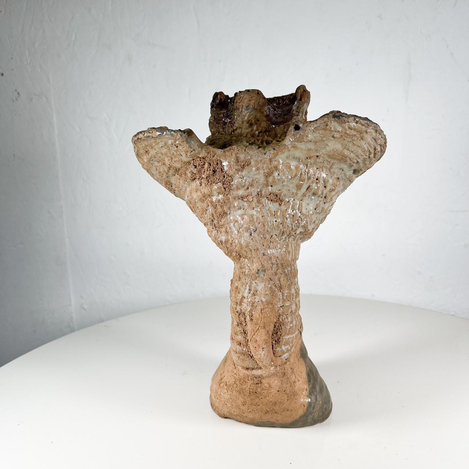 20ième siècle Art organique abstrait vintage poterie moderne, sculpture texturée en vente