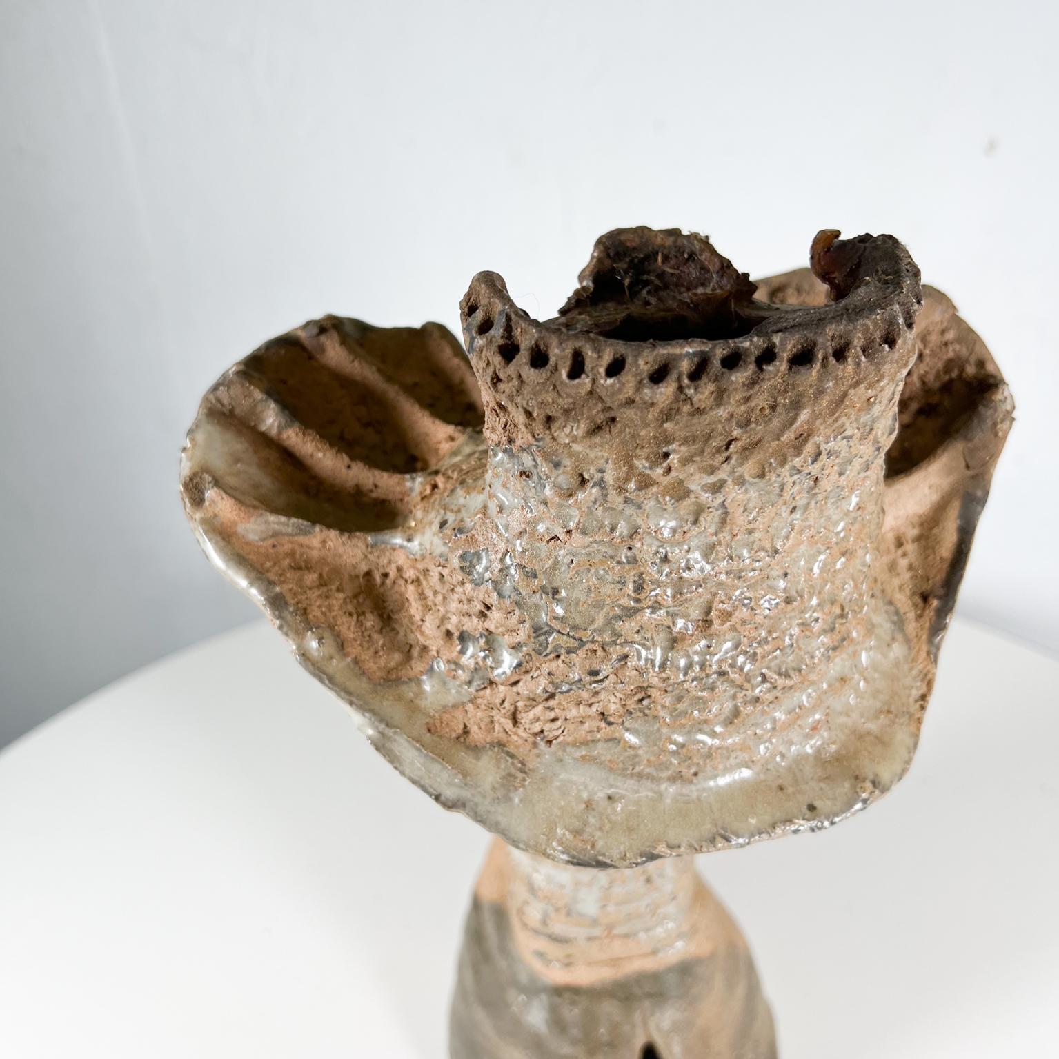 Art organique abstrait vintage poterie moderne, sculpture texturée en vente 3