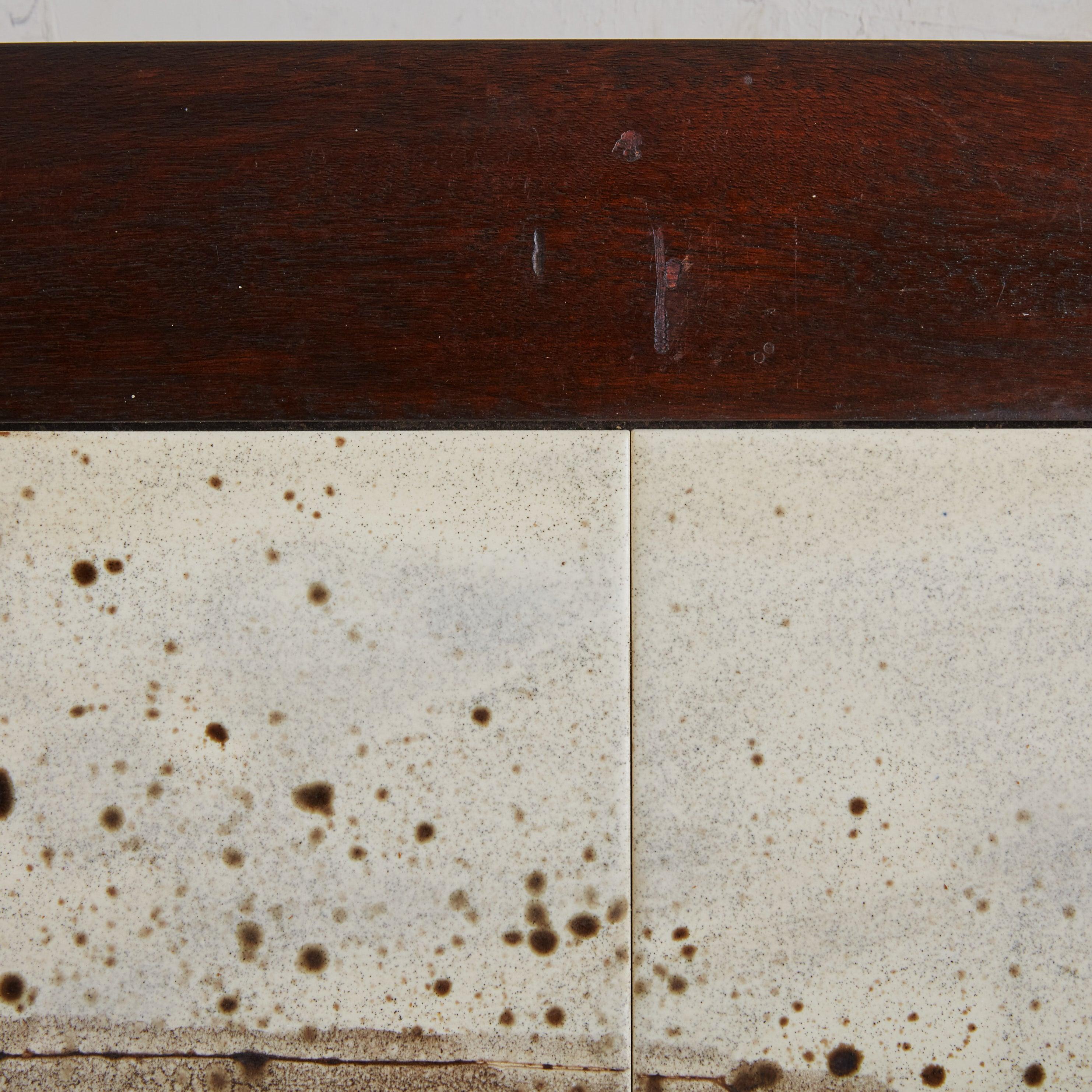 Scultura da parete in ceramica astratta organica con cornice in Wood di Jean D'asti in vendita 3
