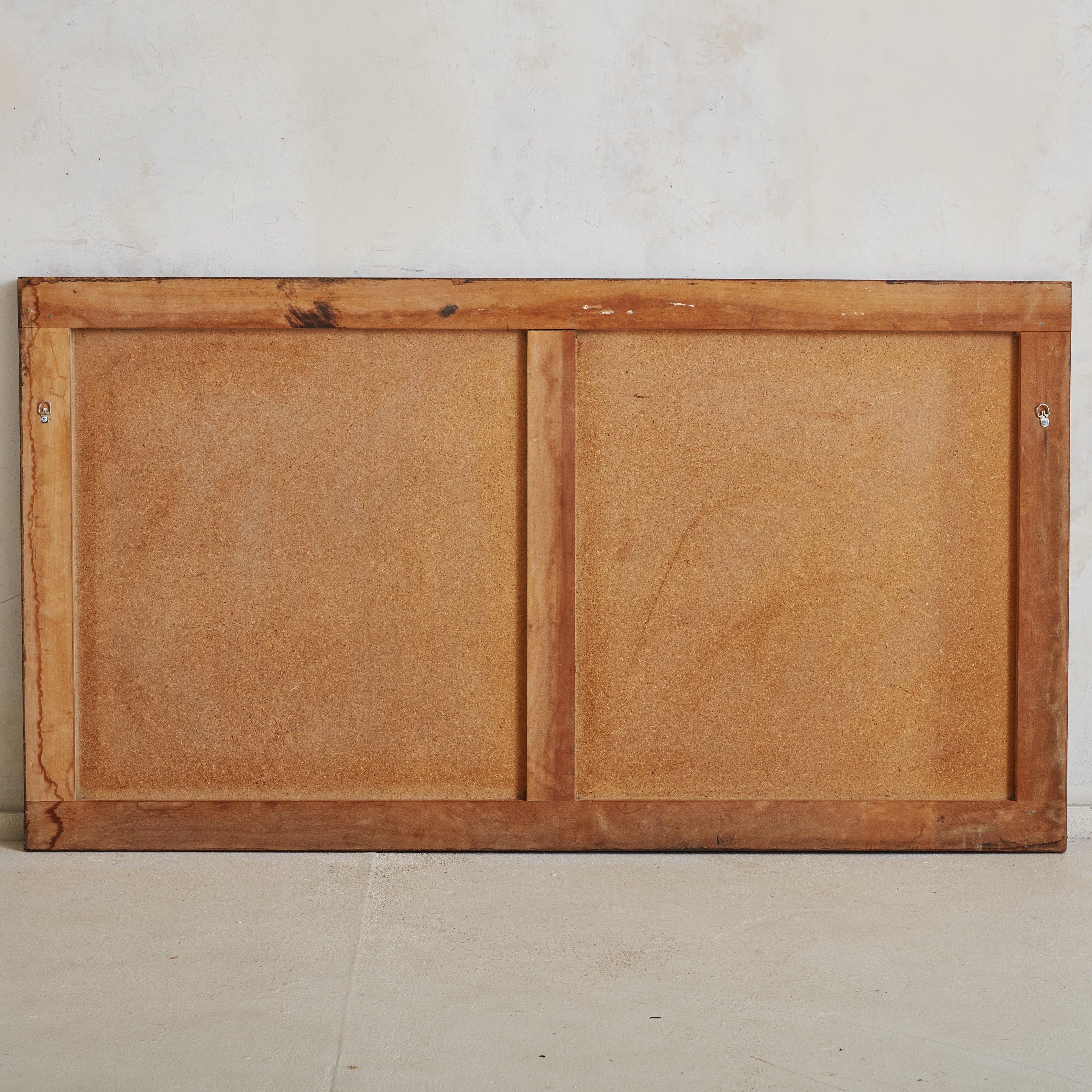 Scultura da parete in ceramica astratta organica con cornice in Wood di Jean D'asti in vendita 4