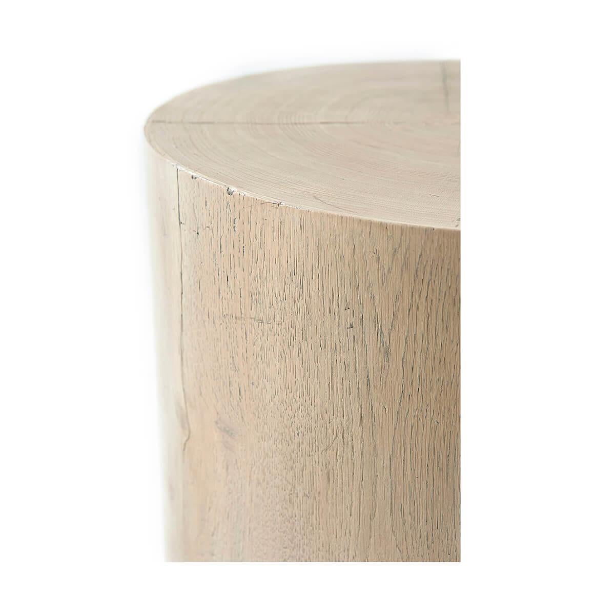 Organic Modern Organic Aged Oak Accent Table For Sale