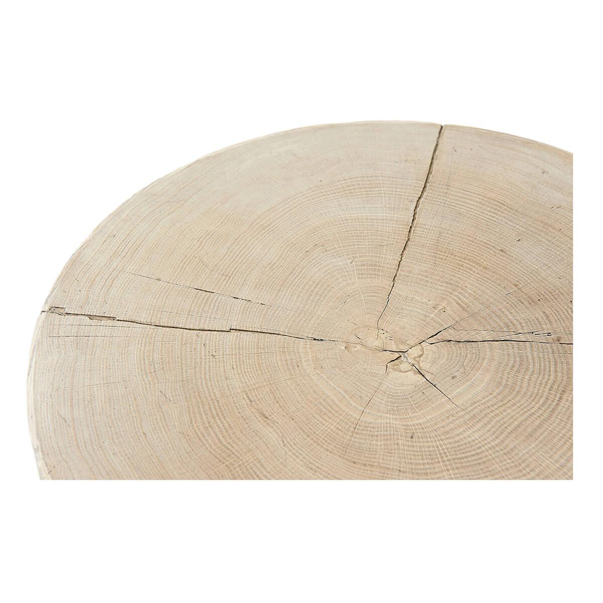 Vietnamese Organic Aged Oak Accent Table For Sale