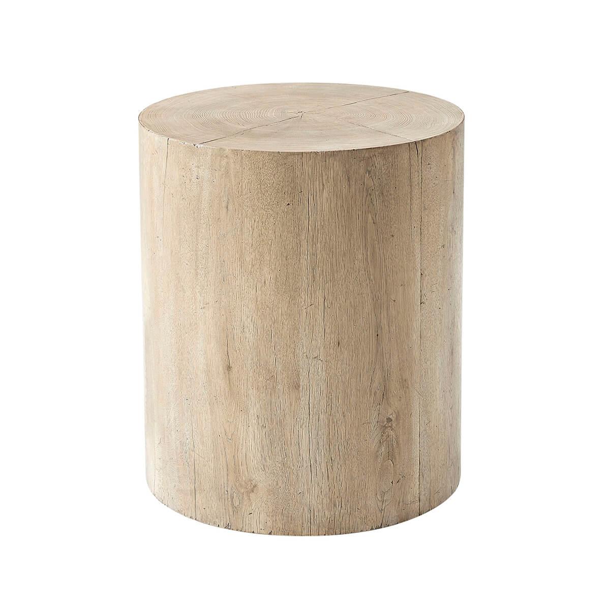 Organic Aged Oak Accent Table For Sale
