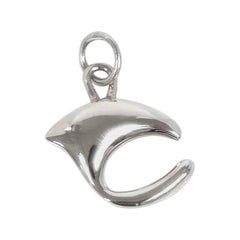 Organic Alphabet Necklace, Letter C, in Recycled Silver