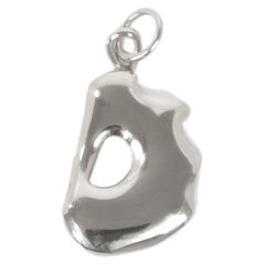 Organic Alphabet Necklace, Letter D, in Recycled Silver Organic Alphabet Necklace, Letter D, in Recycled Silver