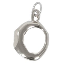 Organic Alphabet Necklace, Letter O, in Recycled Silver