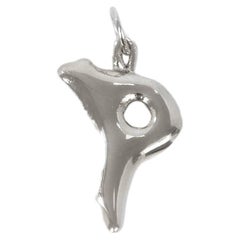 Organic Alphabet Necklace, Letter P, in Recycled Silver