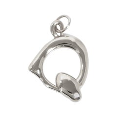 Organic Alphabet Necklace, Letter Q, in Recycled Silver