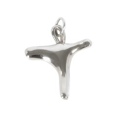 Organic Alphabet Necklace, Letter T, in Recycled Silver