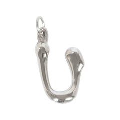 Organic Alphabet Necklace, Letter U, in Recycled Silver Organic Alphabet Necklace, Letter U, in Recycled Silver