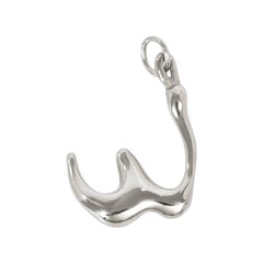 Organic Alphabet Necklace, Letter W, in Recycled Silver Organic Alphabet Necklace, Letter W, in Recycled Silver