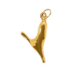 Organic Alphabet Necklace, Letter Y, 18 Carat Gold Plated Recycled Silver