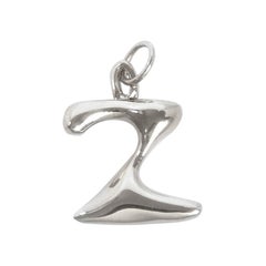 Organic Alphabet Necklace, Letter Z, in Recycled Silver