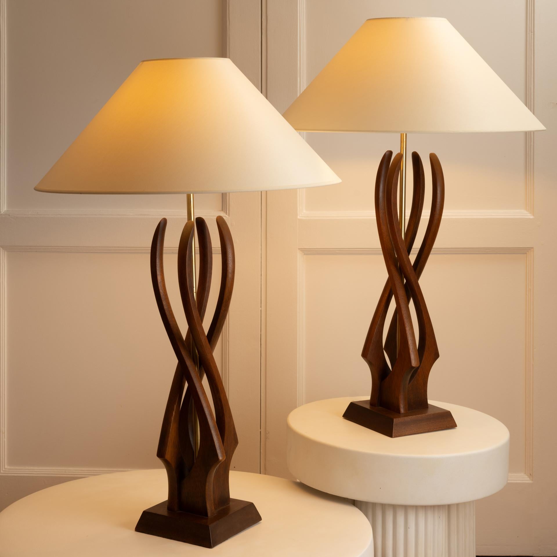 Brass Organic american lamps - 1960s For Sale