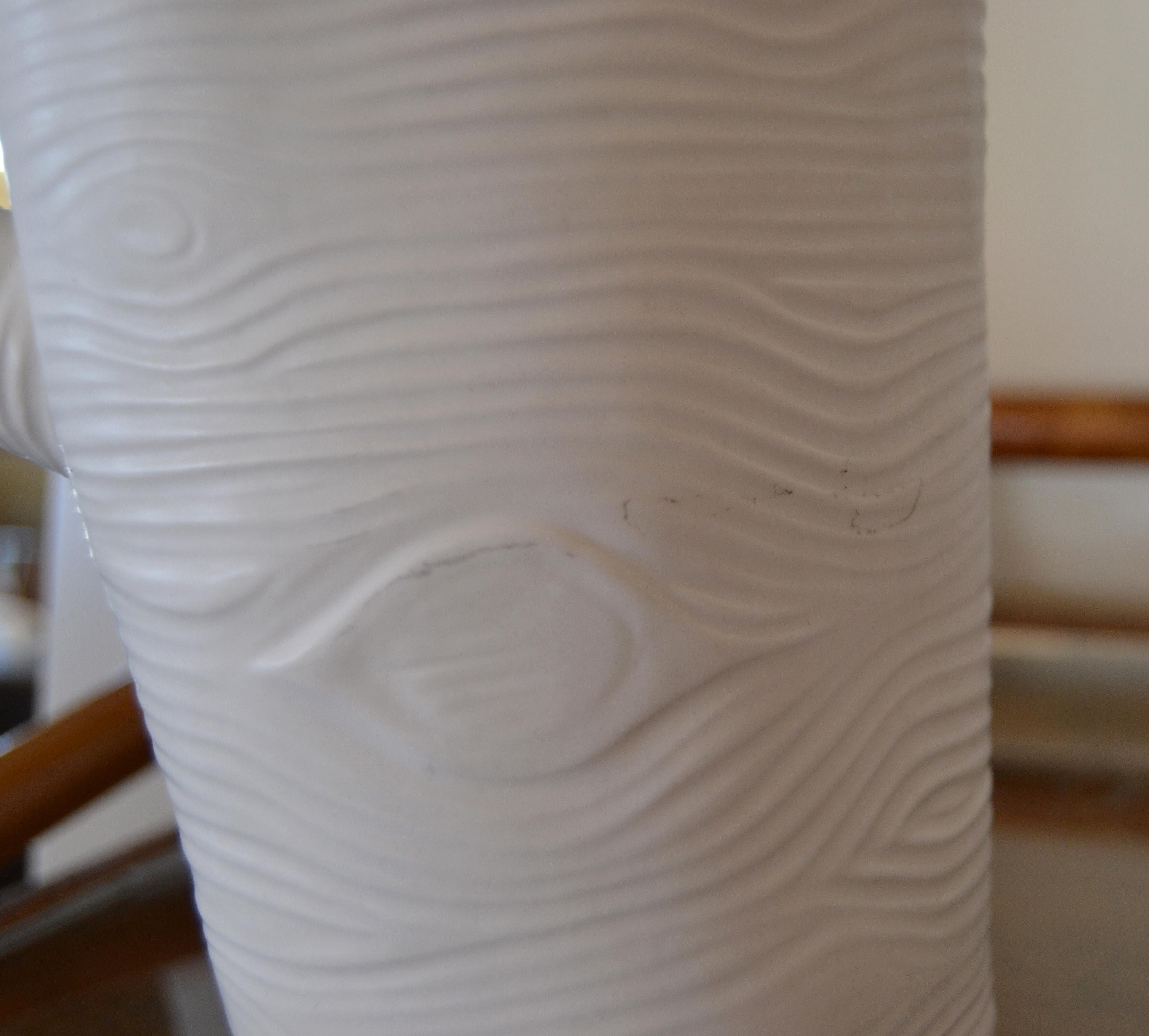 Organic American Modern White Ceramic Wild Woodland Tree Stump Vase Sherry Olsen 2