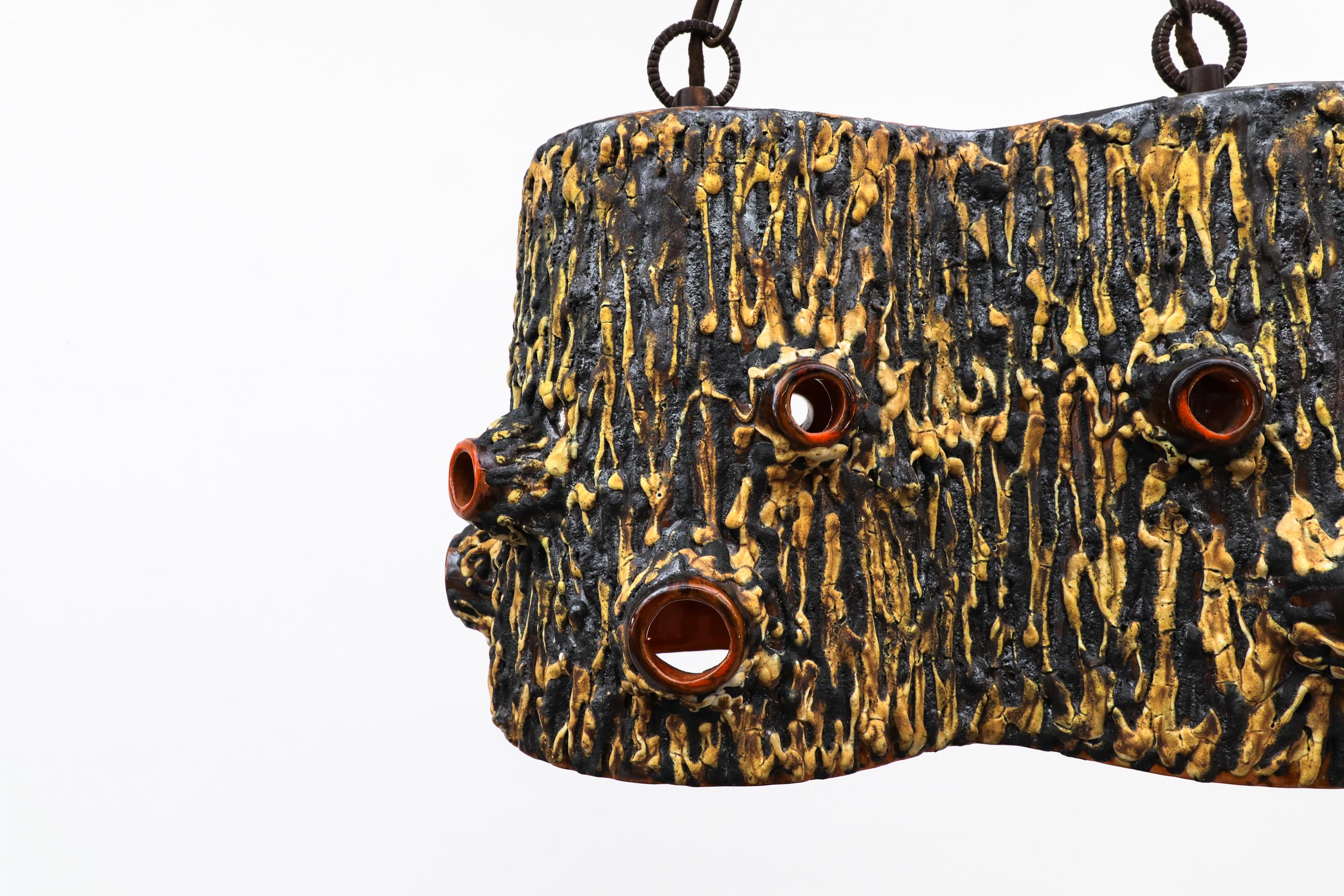 Organic Amoeba-Like Ceramic Ceiling Pendant For Sale 10