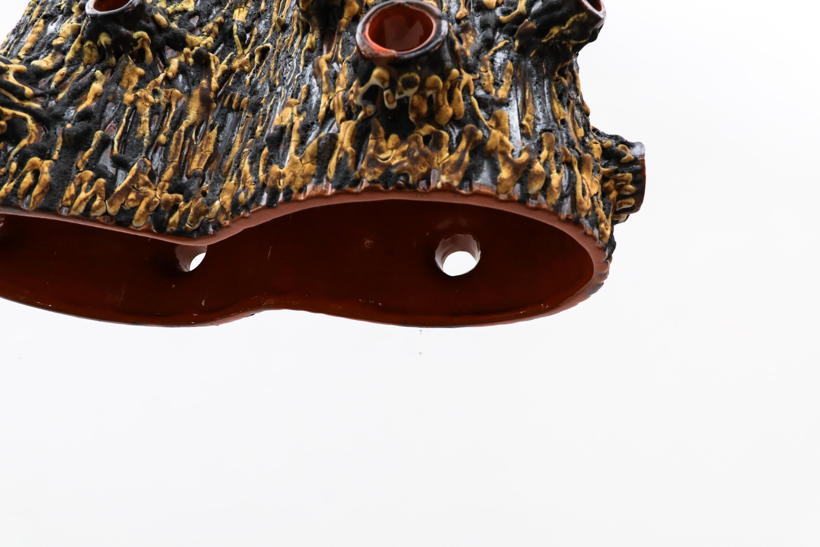 Organic Amoeba-Like Ceramic Ceiling Pendant For Sale 2
