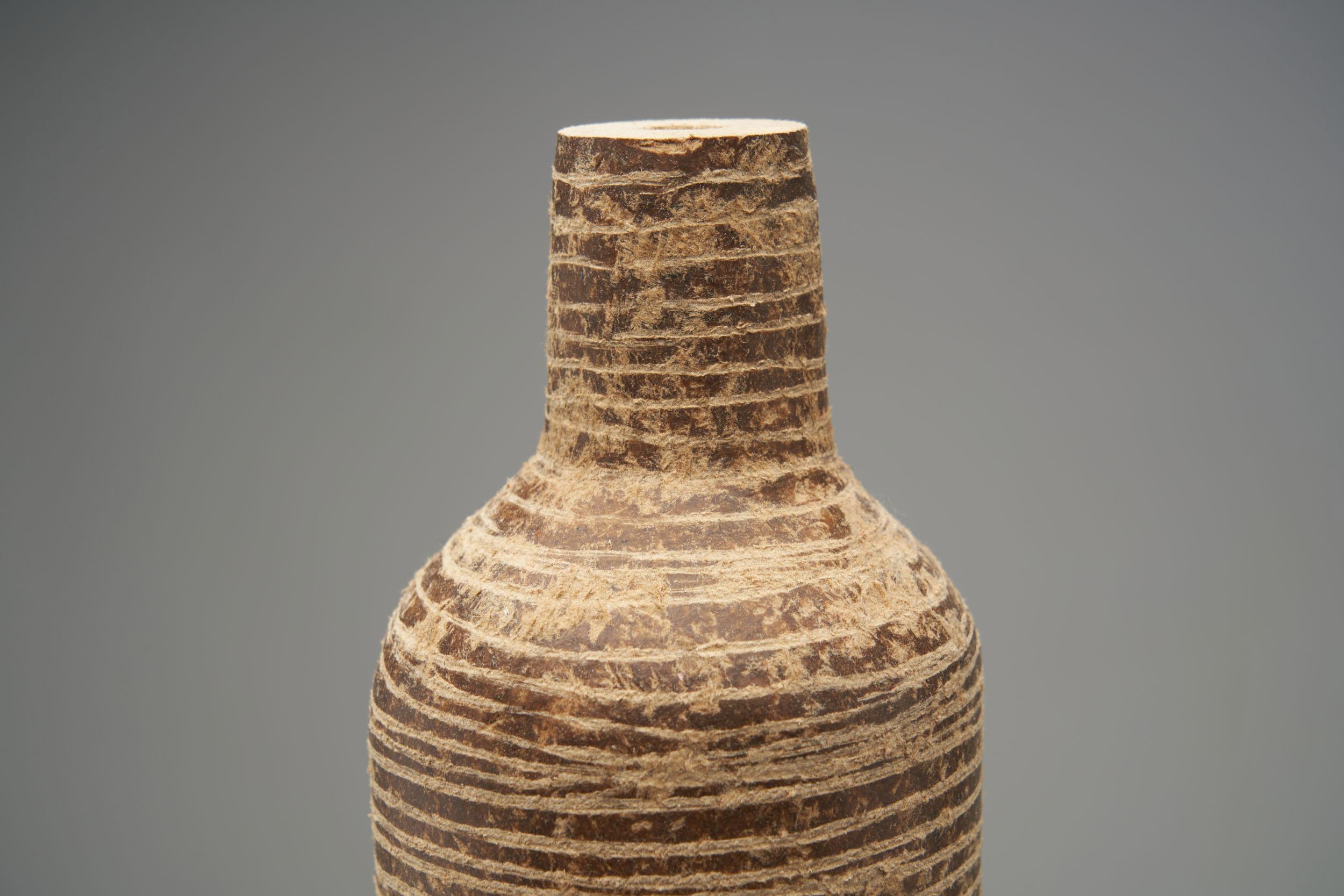 Organic Anfora Vase by Brazilian Designer Domingos Tótora, Large Ribbed For Sale 4