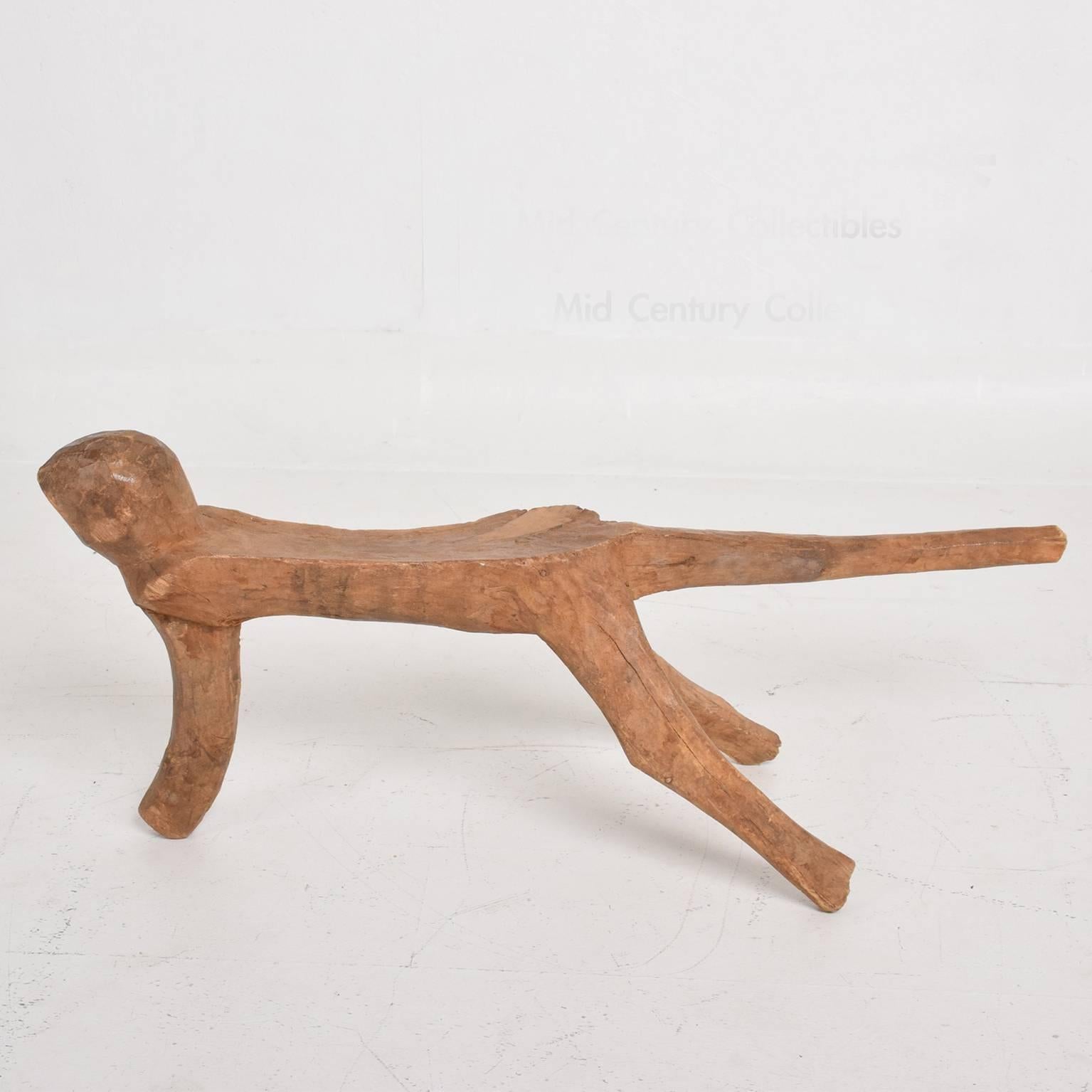 Unknown Organic Animal Wood Sculpture, Side Table Stool