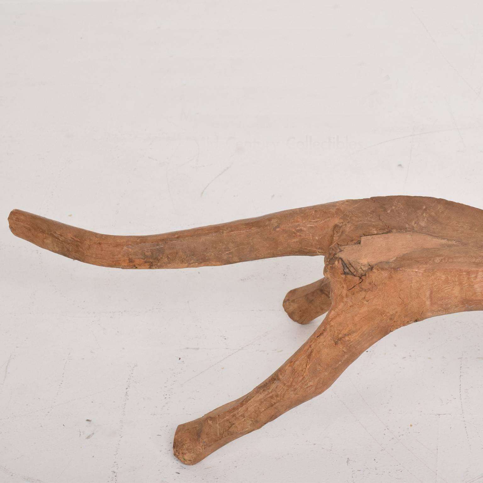 Late 20th Century Organic Animal Wood Sculpture, Side Table Stool