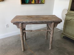 Organic Antique Asian Console in Poplar Wood, circa 1820-1830