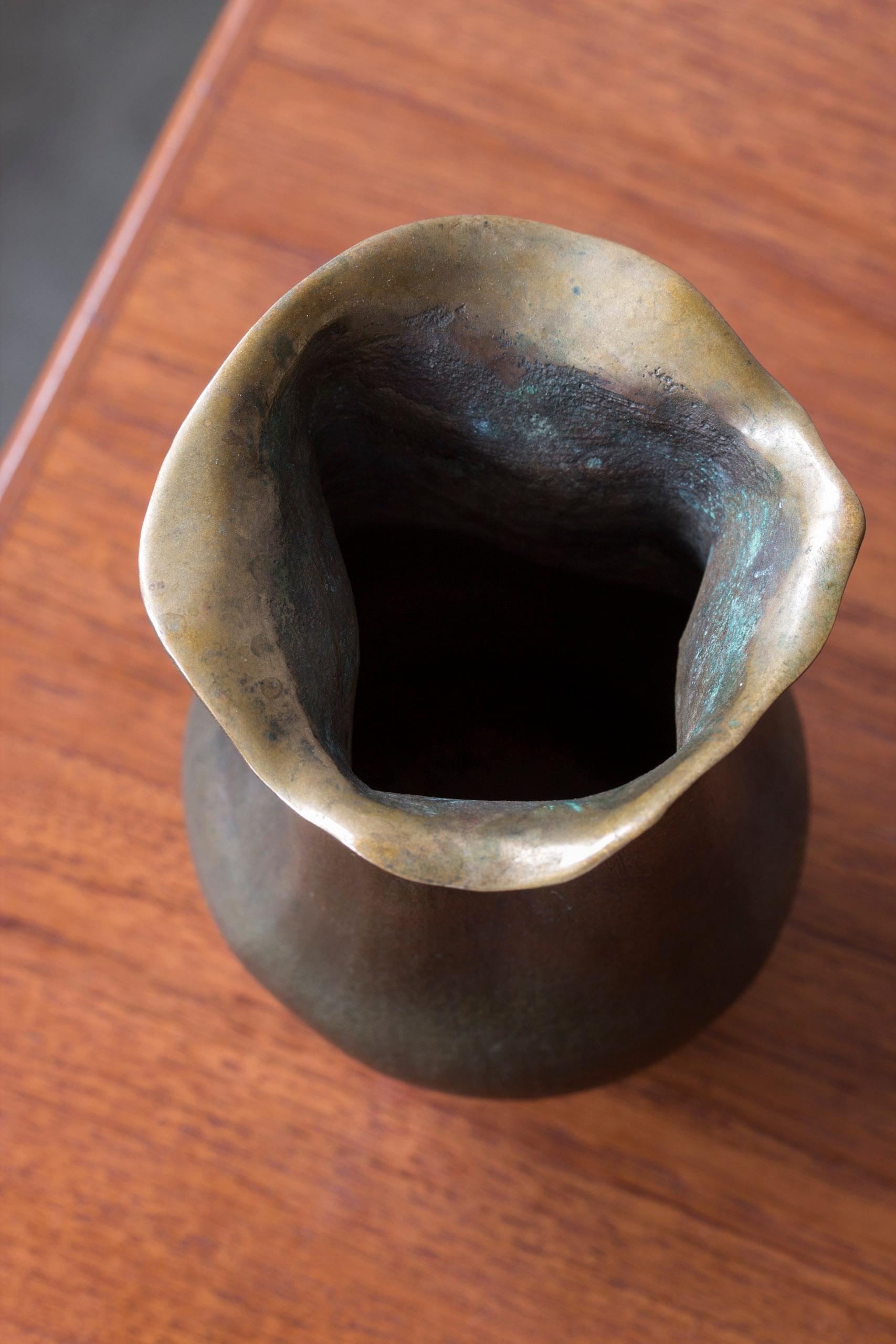 Swedish Organic art bronze vase by Ekbergs, Sweden, 1950-60s For Sale