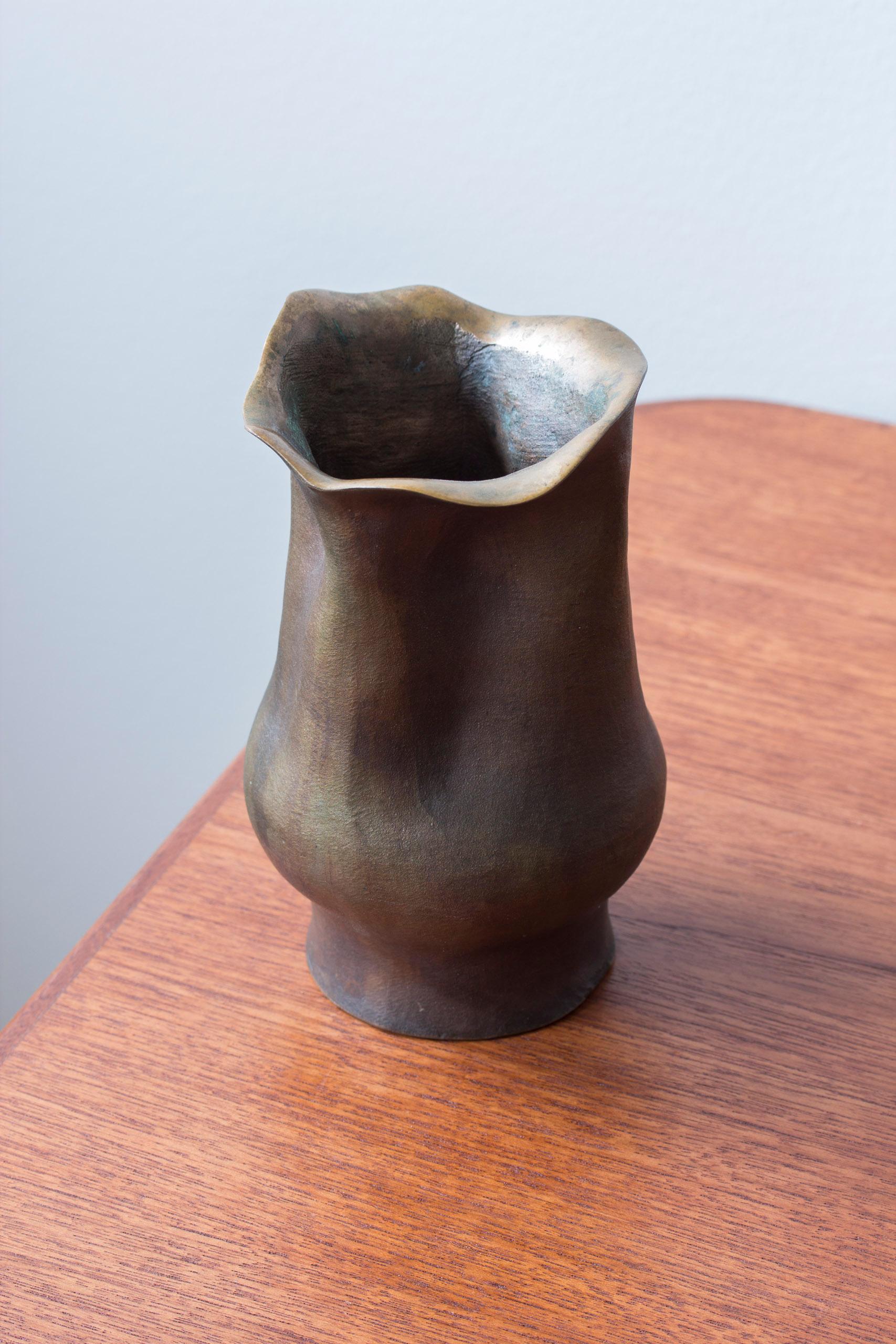 Bronze Organic art bronze vase by Ekbergs, Sweden, 1950-60s For Sale
