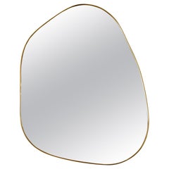 Organic, Asymmetric Brass Frame Mirror (Large)