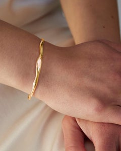Organic Bangle, 18 Carat Gold Plated Recycled Silver