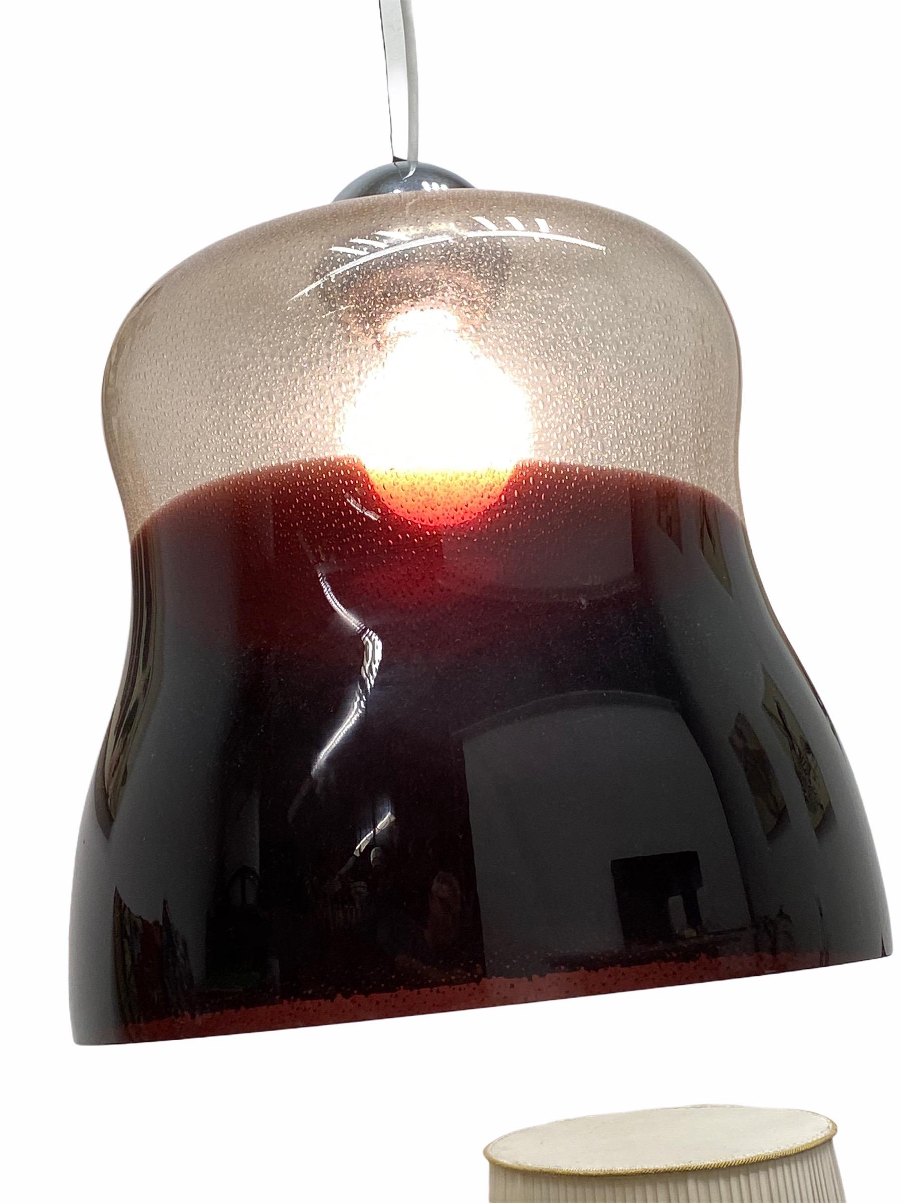 Organic Bell Pendant Light Fixture by Carlo Nason for Mazzega, Italy 6